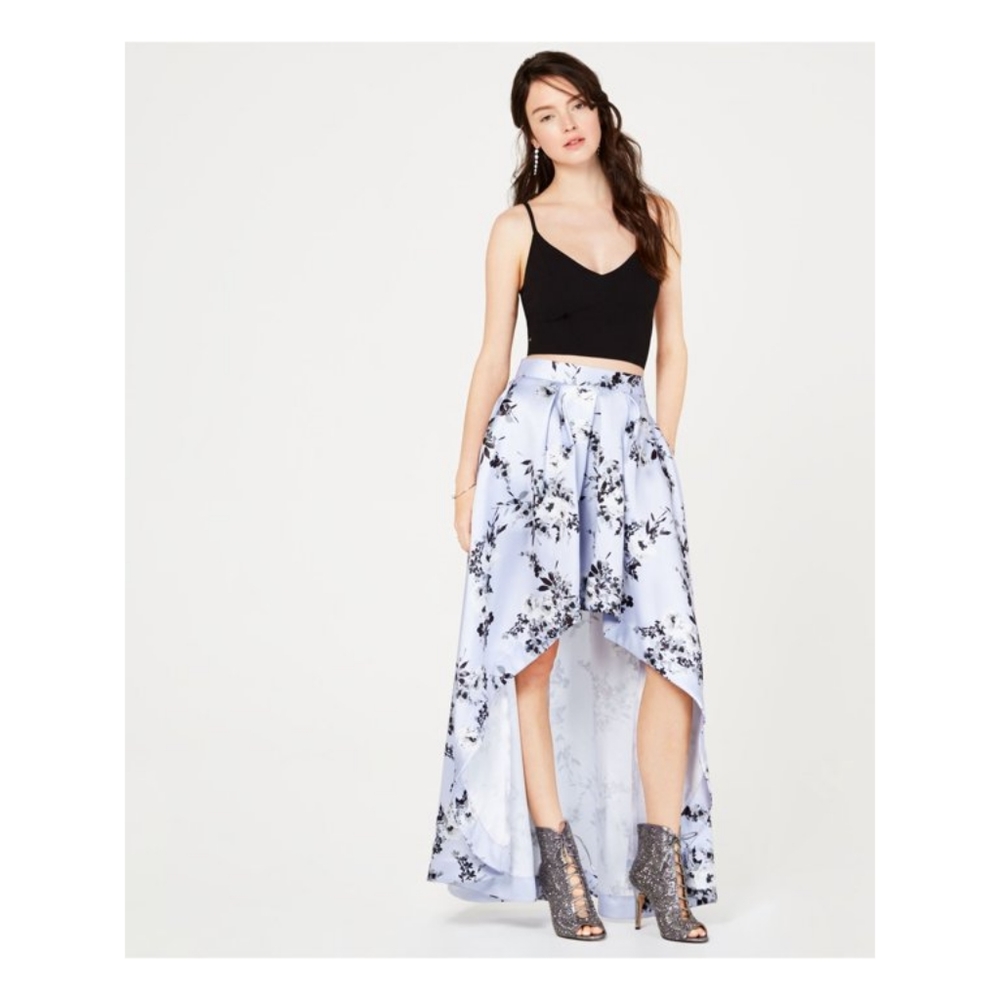 Speechless 2 piece Lilac/Black Short/High Long Skirt with Black Top